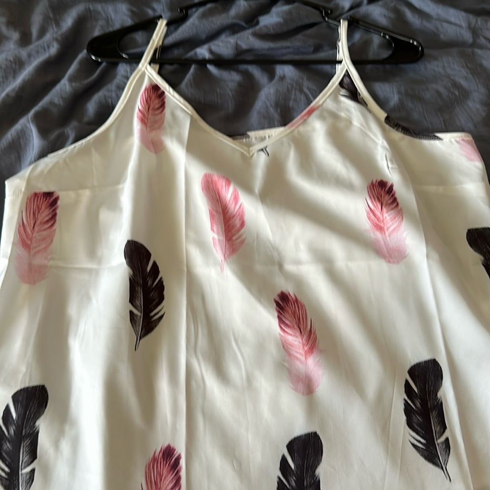 Spaghetti strap feather top